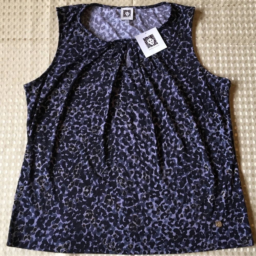 Anne Klein Stretch Tank Top Animal Print Sz Large